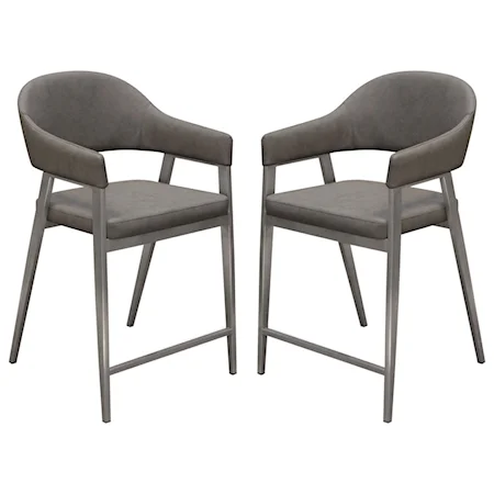 Set of Two Modern Counter Height Chairs